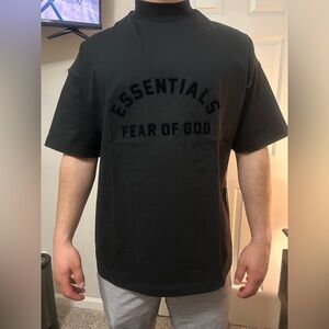 Fear of God Essentials Black Logo Short Sleeve Tee